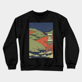 Japanese Shinto Shrine by the sea Crewneck Sweatshirt